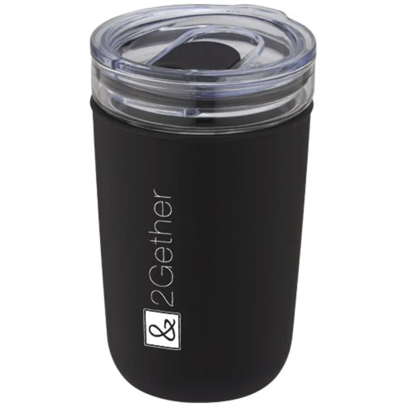 Vaso de vidrio de 420 ml con pared exterior de plástico reciclado 'Bello'